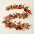 1.4m Pre-Lit Luxury Velvet Pumpkin Meadow Garland with 50 Micro LEDs