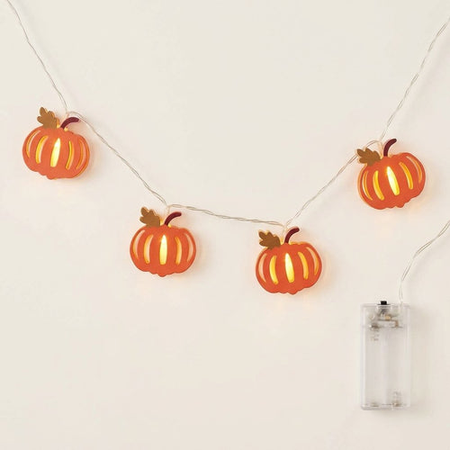 10 Autumn Pumpkin LED Fairy Lights with 6-Hour Timer, 1.8m Wire