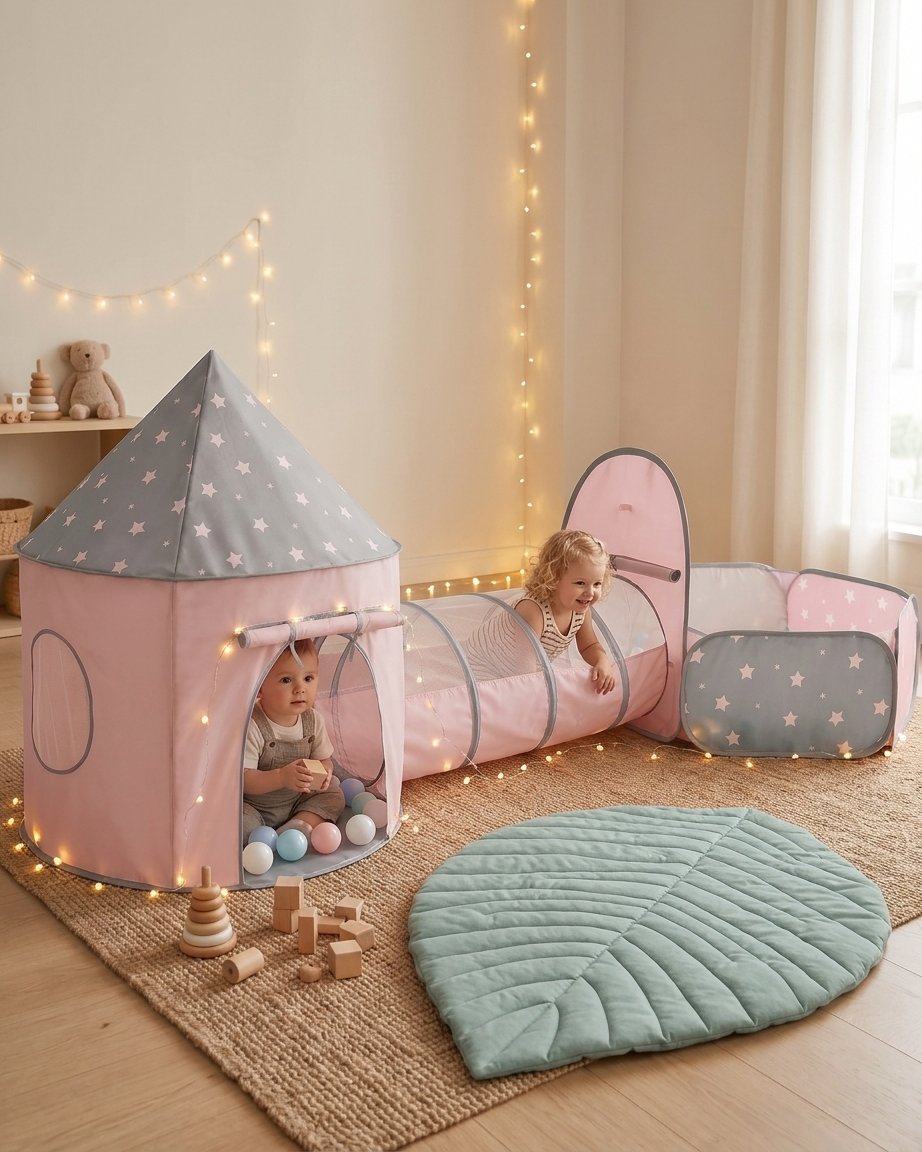 3-in-1 Play Tent, Tunnel & Ball Pit Set