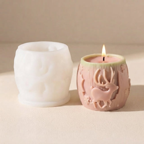 3D Festive Elk Silicone Candle Mould