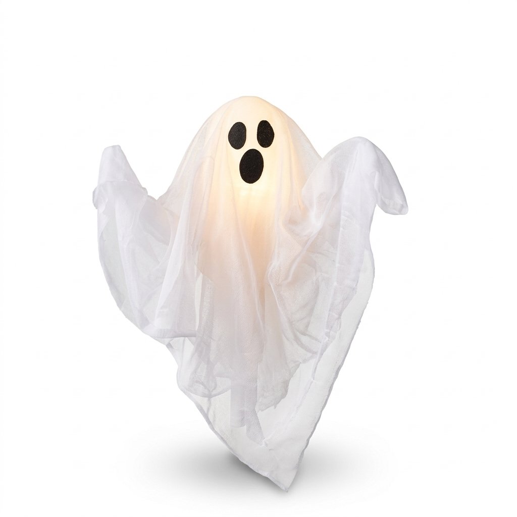 40 cm Illuminated Ghost Garden Stake Light with LED Glow and Timer
