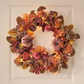 40 cm Pre-Lit Luxury Velvet Pumpkin Meadow Wreath with LED Lights