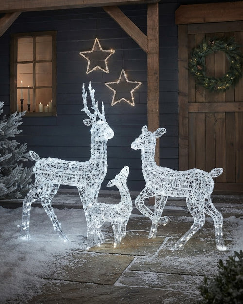 Acrylic Reindeer Family Light-Up Set