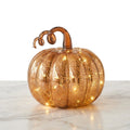 Amber Mercury Glass Light-Up Pumpkin Decoration with LED Fairy Lights
