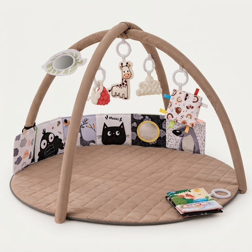 Baby Play Gym Mat with Six Sensory Toys