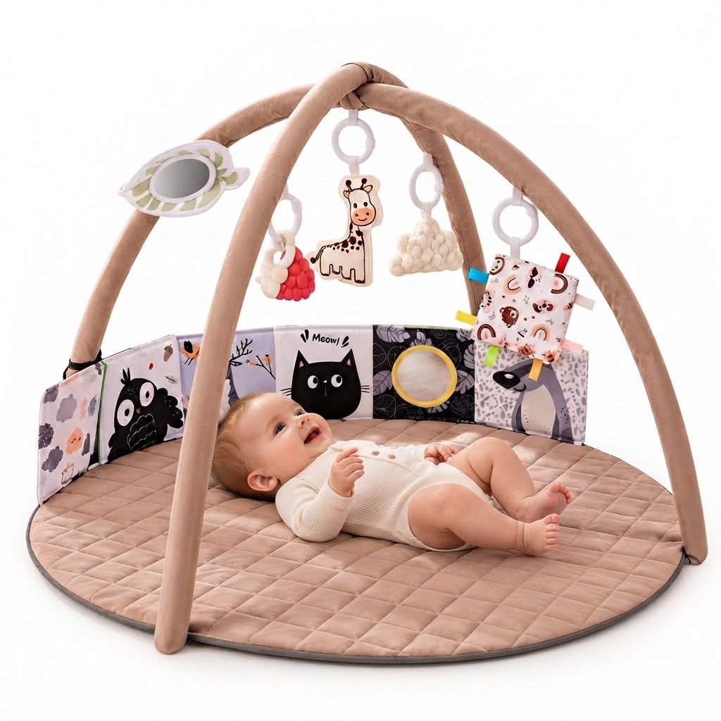 Baby Play Gym with 6 Sensory Toys
