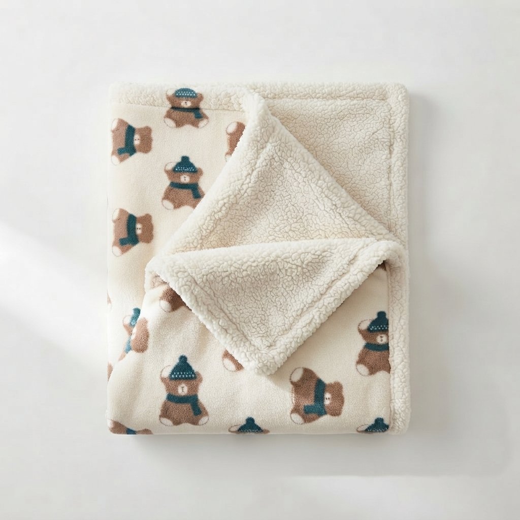 Baby Pushchair Blanket with Sherpa Lining