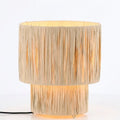 Belan Two-Tier Hand-Knitted Natural Fibre Table Lamp with Warm Glow Shade