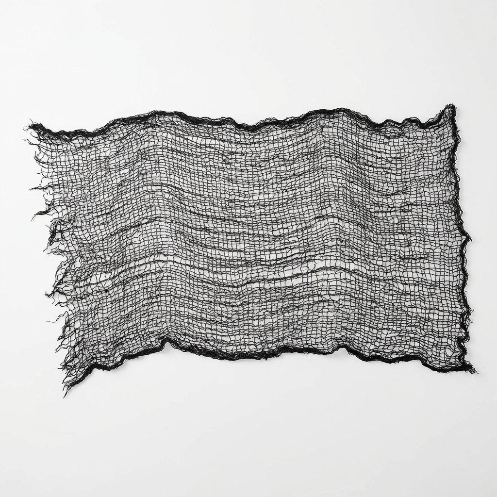 Black Mesh Creepy Cloth Halloween Fabric Decoration – Flexible, Reusable and Easy to Hang