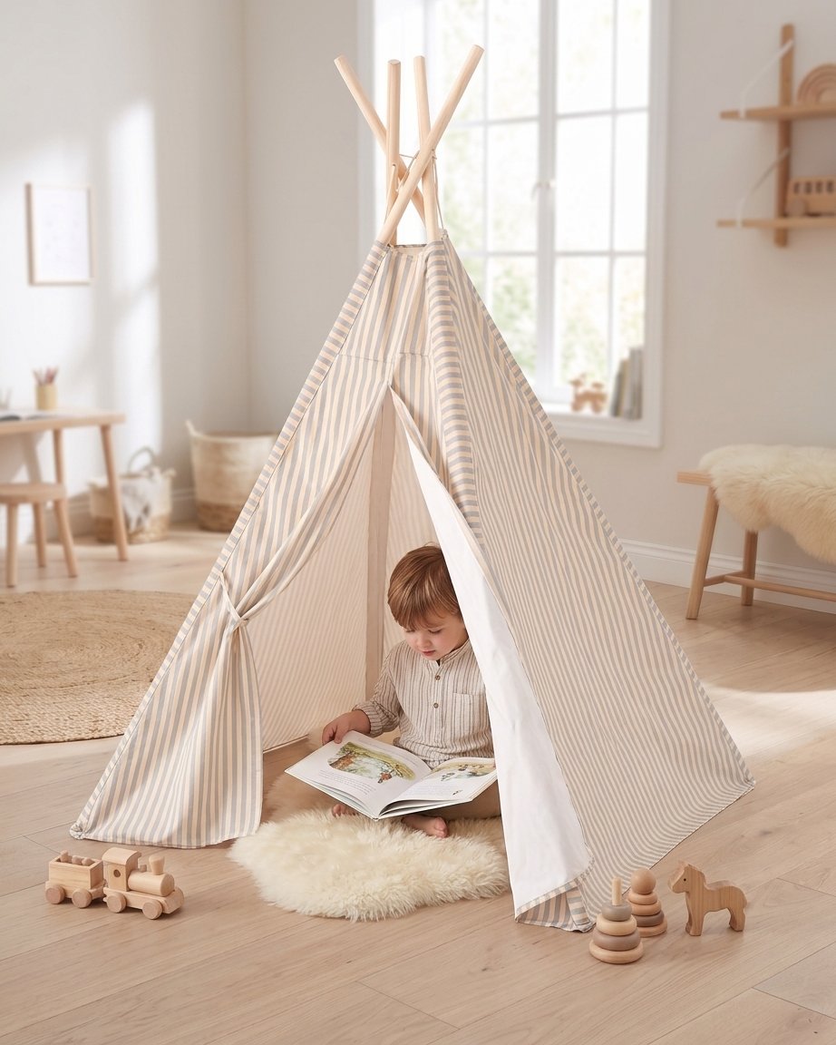 Blue Stripe Kids Teepee Tent