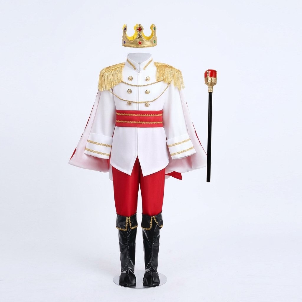 Boys' Royal Prince Costume Set with Crown, Scepter and Cape