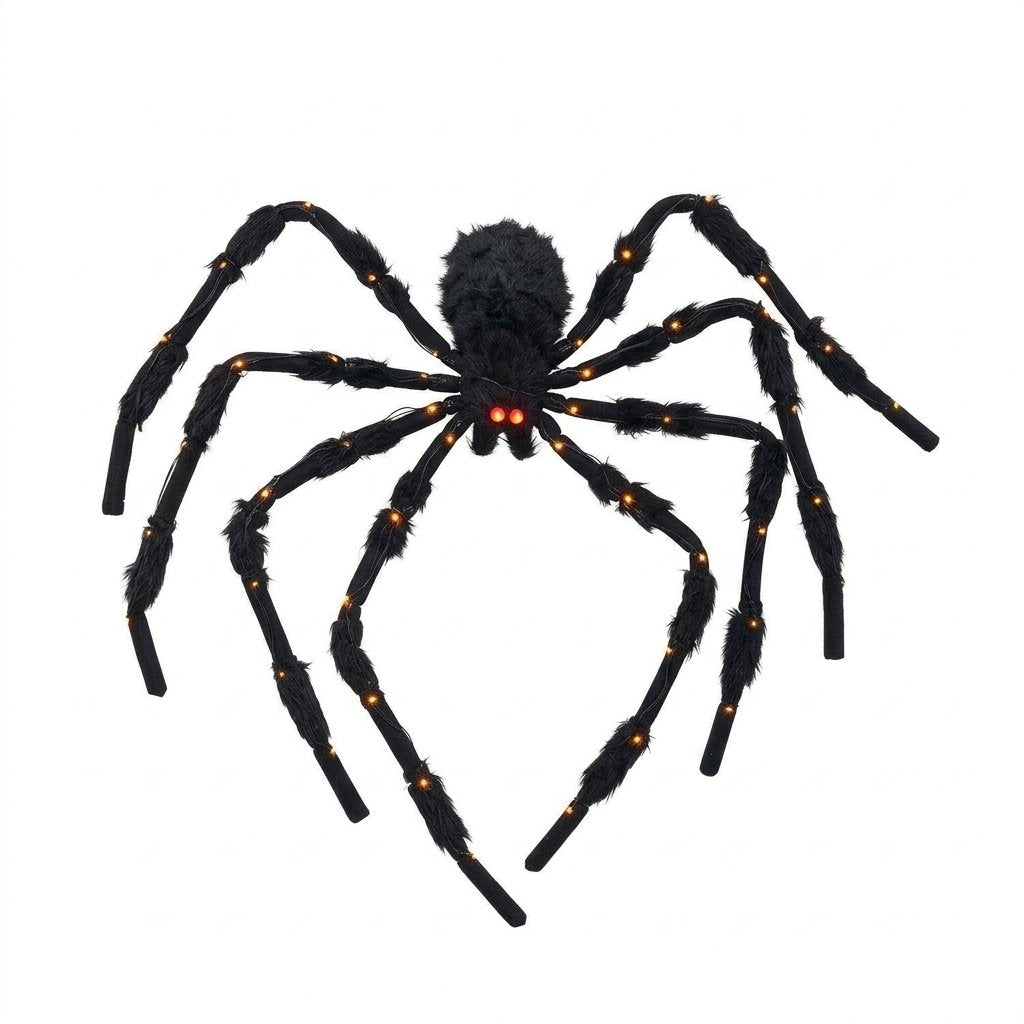 Buzz the Giant LED Spider Halloween Decoration – 150cm Wide with 50 Micro LEDs and Red Glowing Eyes