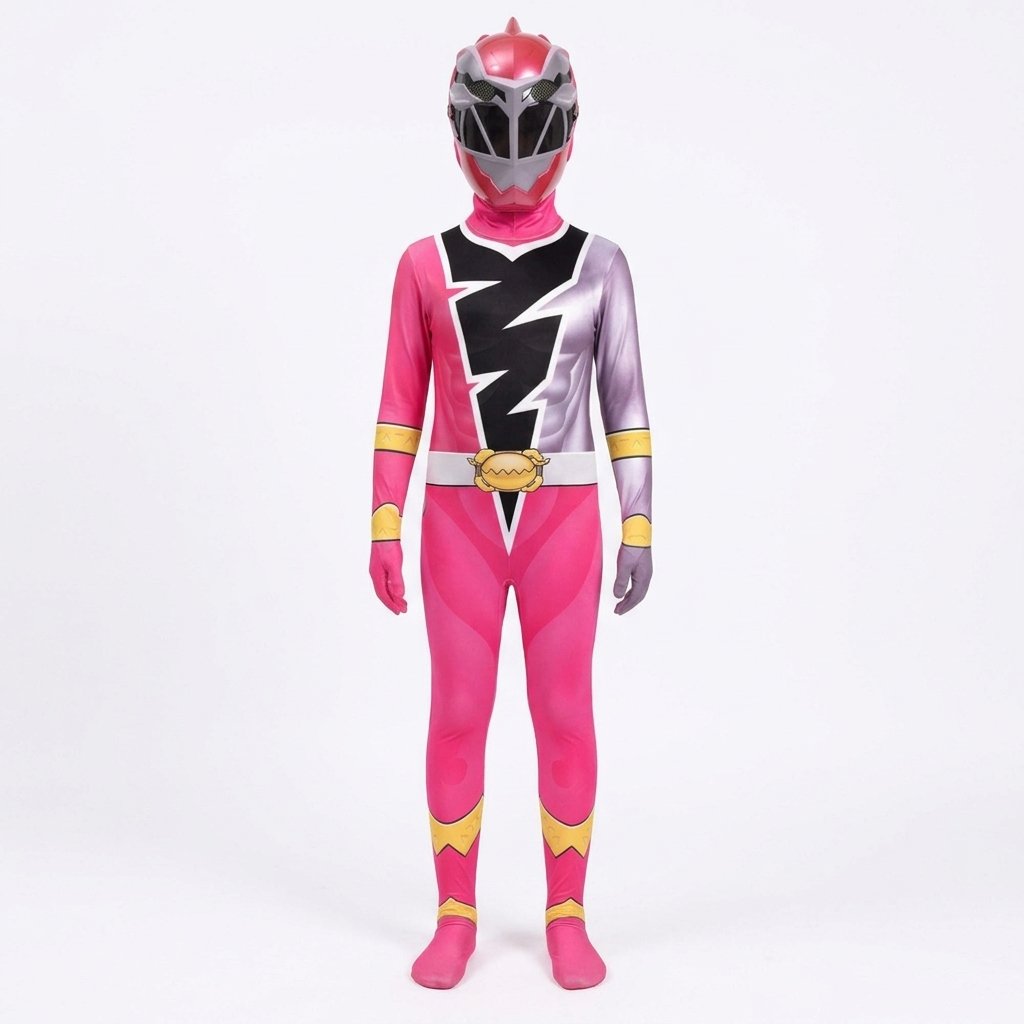 Children's Superhero Full-Body Costume Jumpsuit with Integrated Hood Mask, Gloves and Feet
