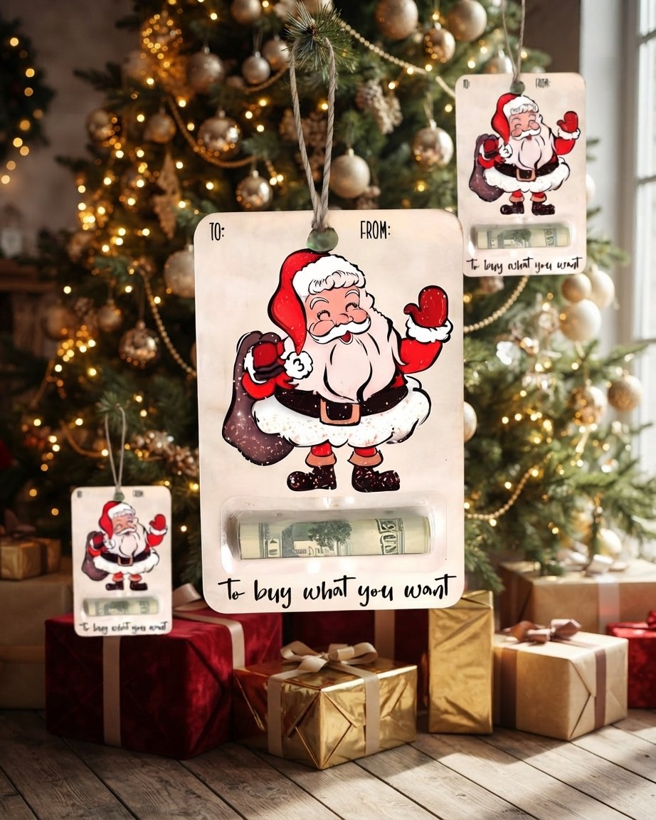 Christmas Wooden Money Gift Tag