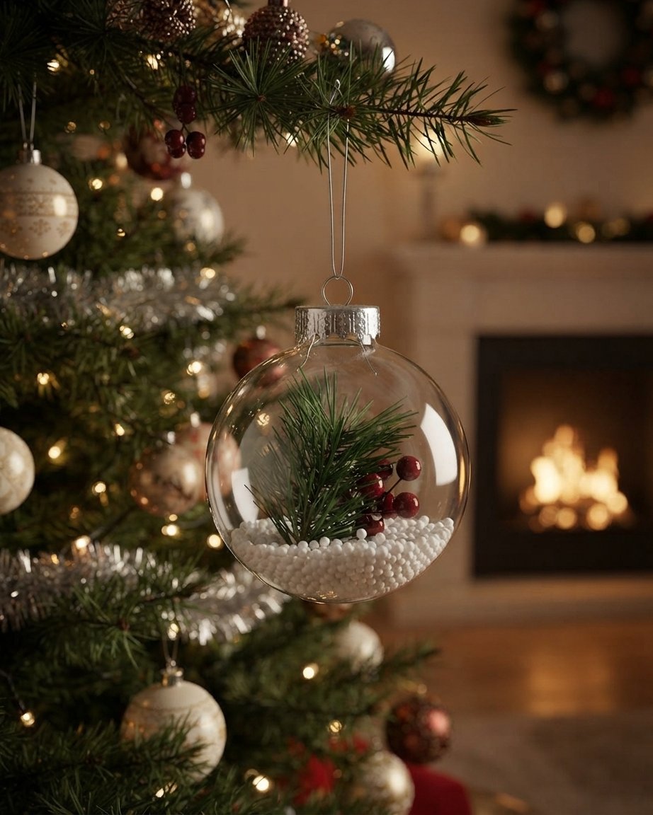 Clear Fillable Christmas Baubles Set