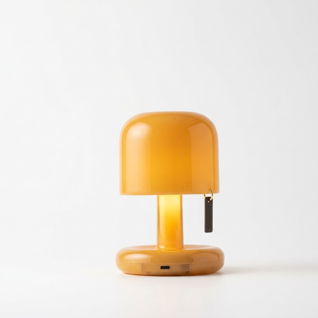 Cordless Amber Glow Mini Table Lamp with Manual Switch