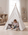 Cotton Canvas Kids Teepee – White