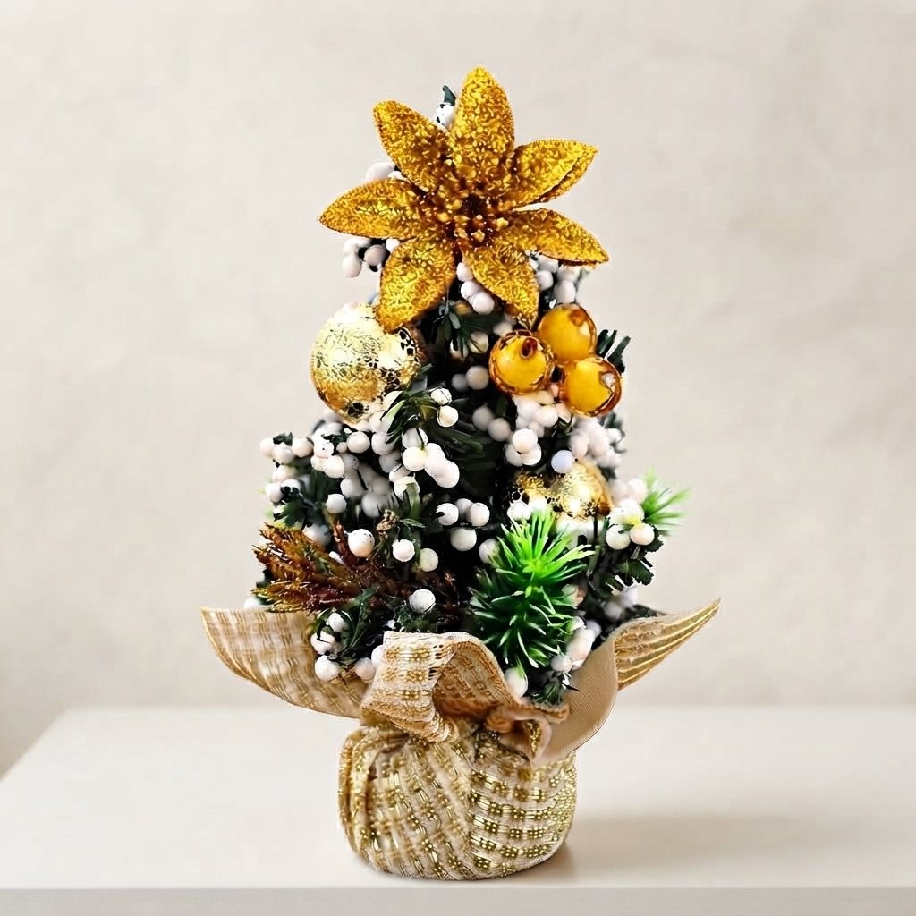 Decorated Mini Christmas Trees, Set of 3