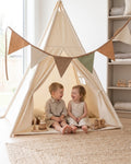 Fabric Bunting Garland, Oat Gingham