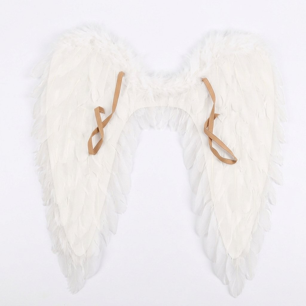 Feathered Angel Wings Costume Accessory with Adjustable Straps