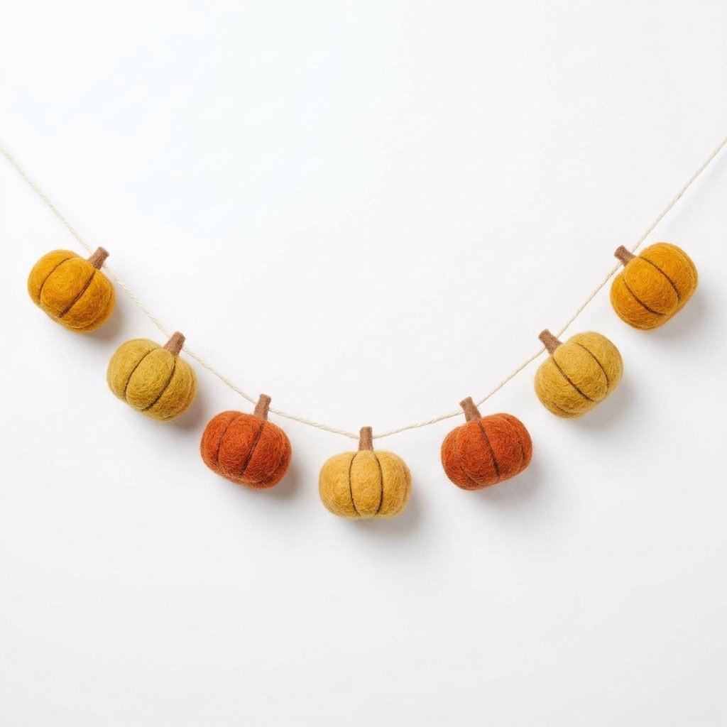 Felt Pumpkin Autumn Garland, 1.3m