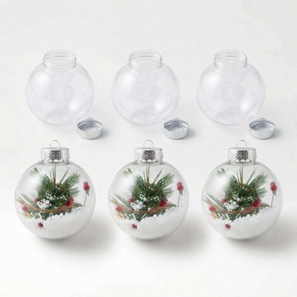 Fillable Clear Baubles, Set of 24