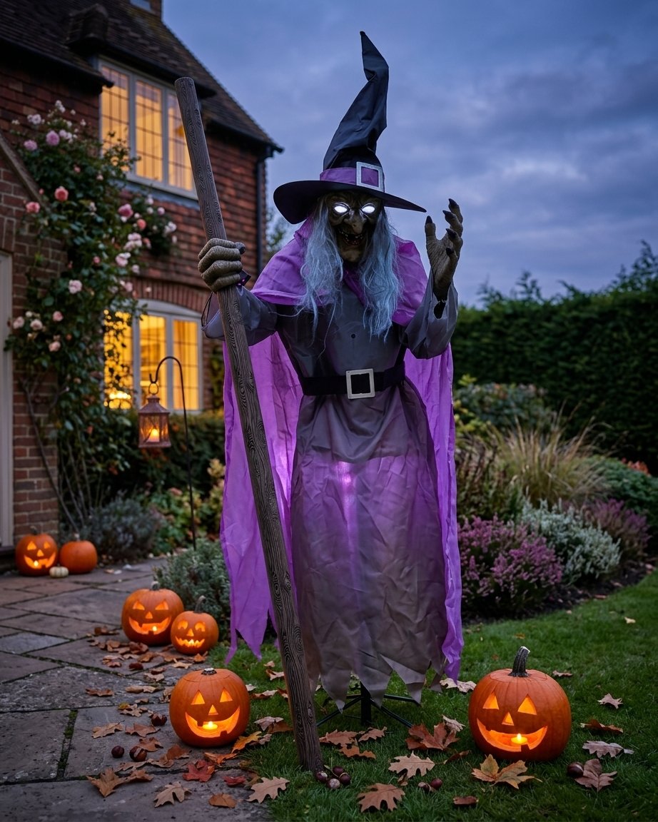 Flying Witch Halloween Yard Decoration, 6 Foot