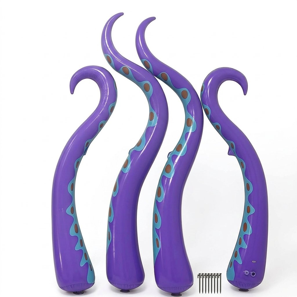 Giant Inflatable Octopus Tentacles Halloween Outdoor Decoration – Set of 4