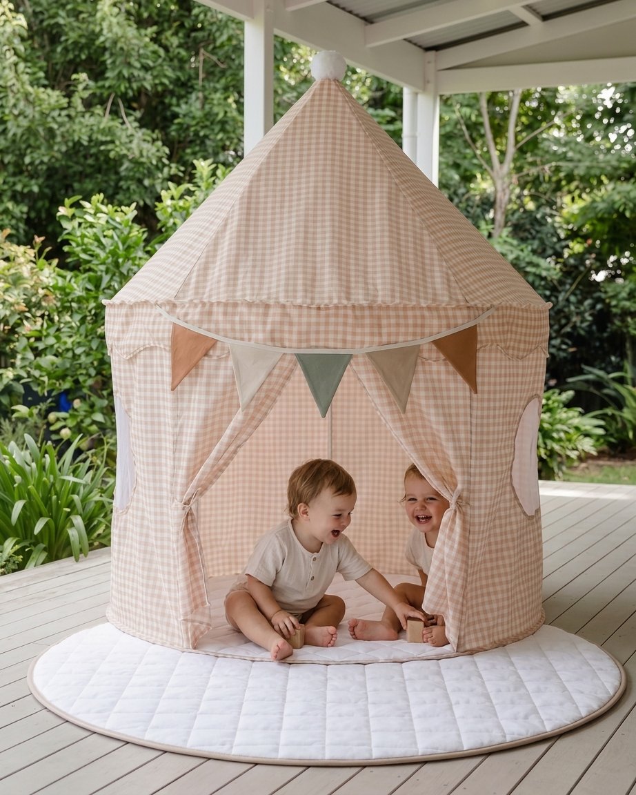 Gingham Pop-Up Play Tent Bundle