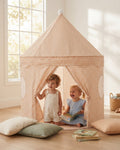 Gingham Pop-Up Play Tent – Peach