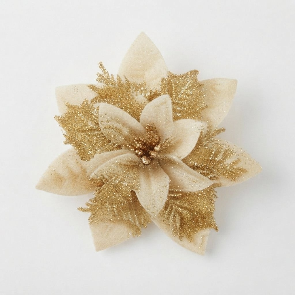Glitter Poinsettia Tree Ornaments