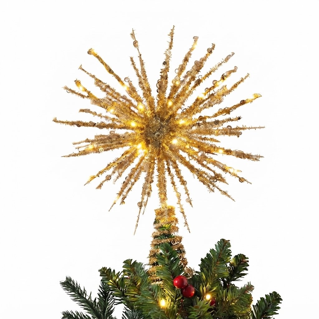 Glitter Starburst LED Tree Topper