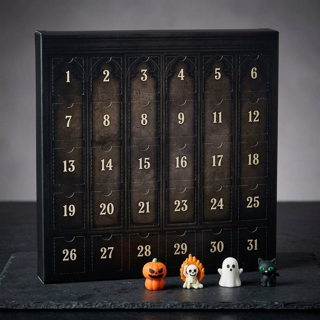 Halloween Countdown Box with Spooky Miniature Figurines – 7, 15 or 31 Days