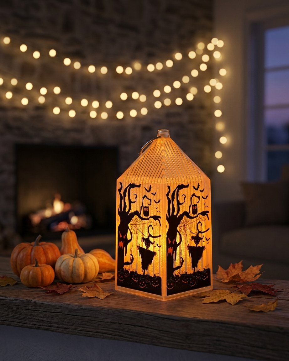 Halloween LED Lantern with Warm Candlelight Glow