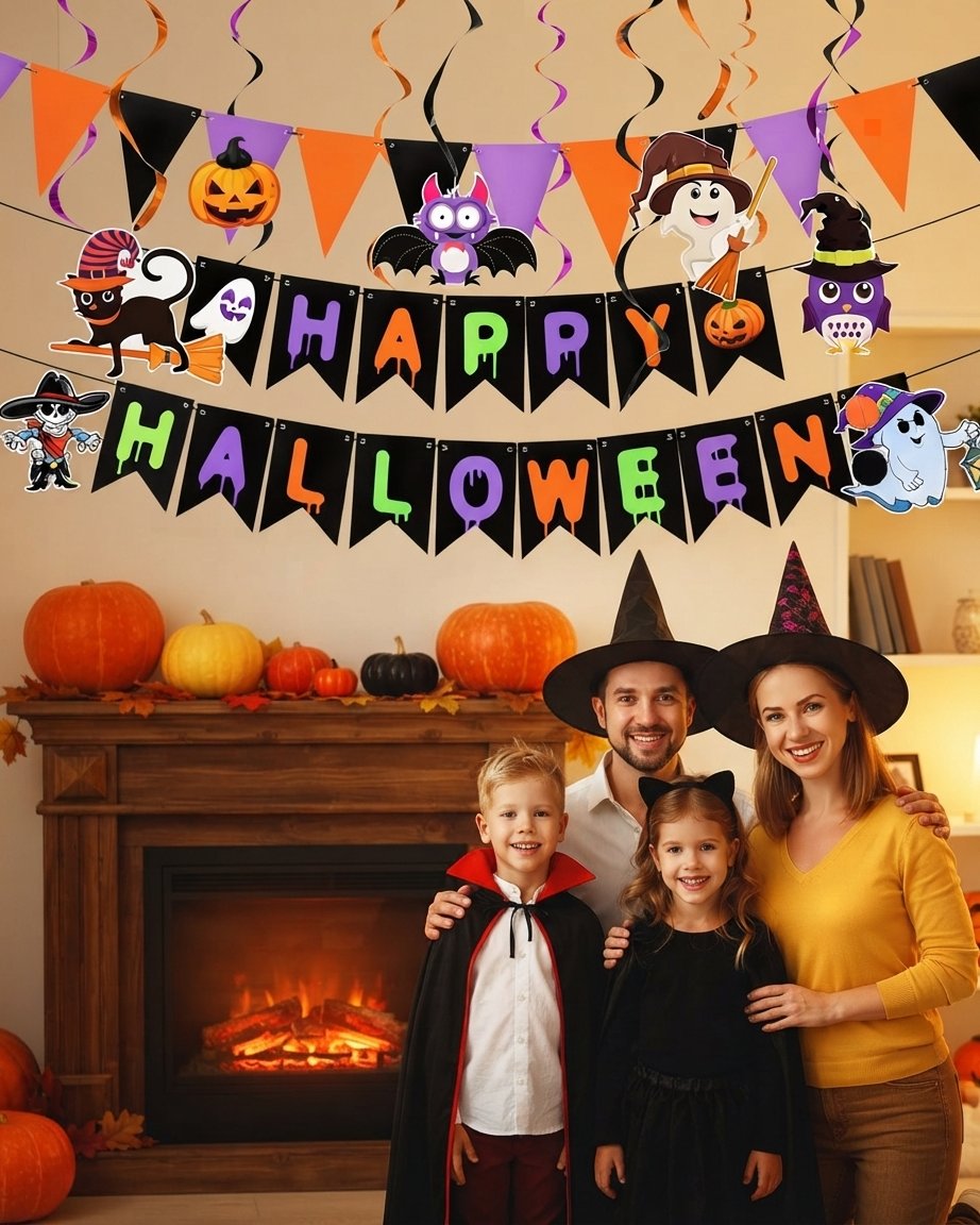 Halloween Party Decoration Banner Kit with Swirls