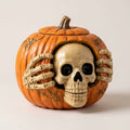 Halloween Skull Pumpkin Candy Jar with Removable Top Hat Lid