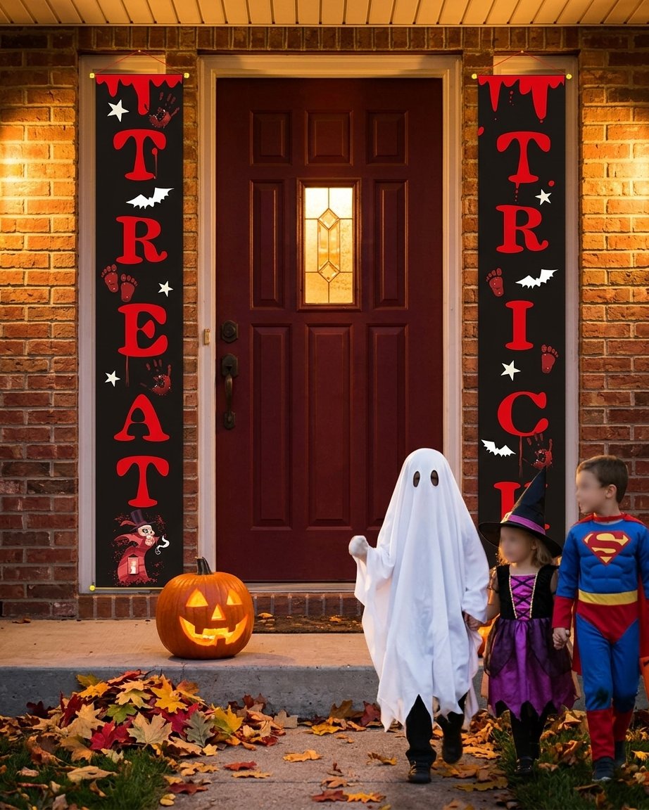 Halloween Trick or Treat Door Banner Set, 3 Pieces
