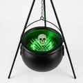 Halloween Witch's Cauldron on Tripod Stand with Green LED Glow