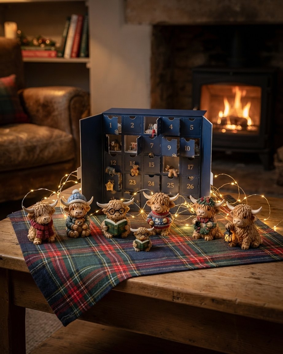 Highland Cow Advent Calendar – 24 Figures