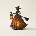 Illuminated Witch Figurine Halloween Lantern with LED Glow