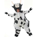 Inflatable Cow Full-Body Costume with Built-In Fan and Headpiece for Adults