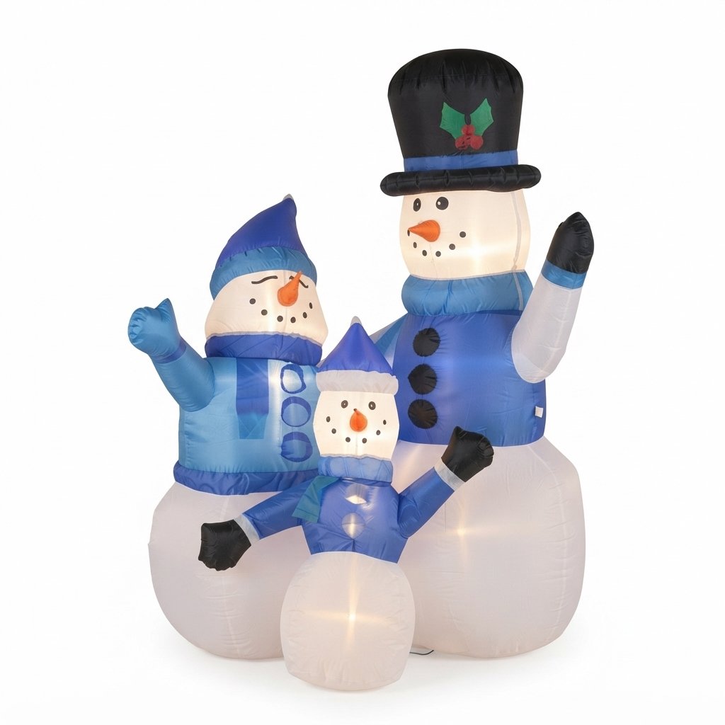 Inflatable Snowman Family with LED Lights