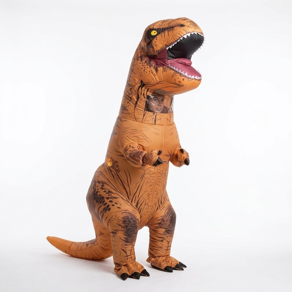 Inflatable T-Rex Dinosaur Costume with Built-In Fan for Adults