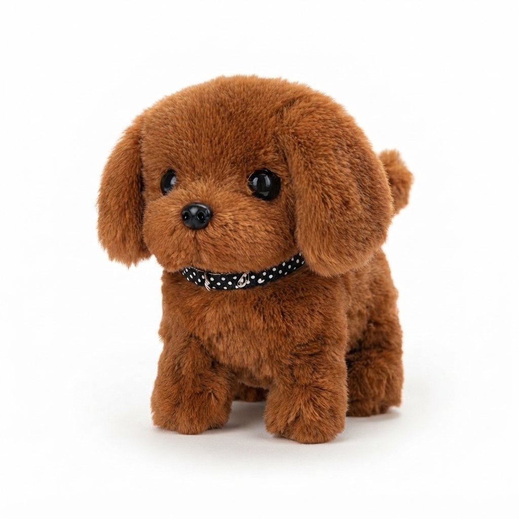 Interactive Plush Puppy with Polka-Dot Collar