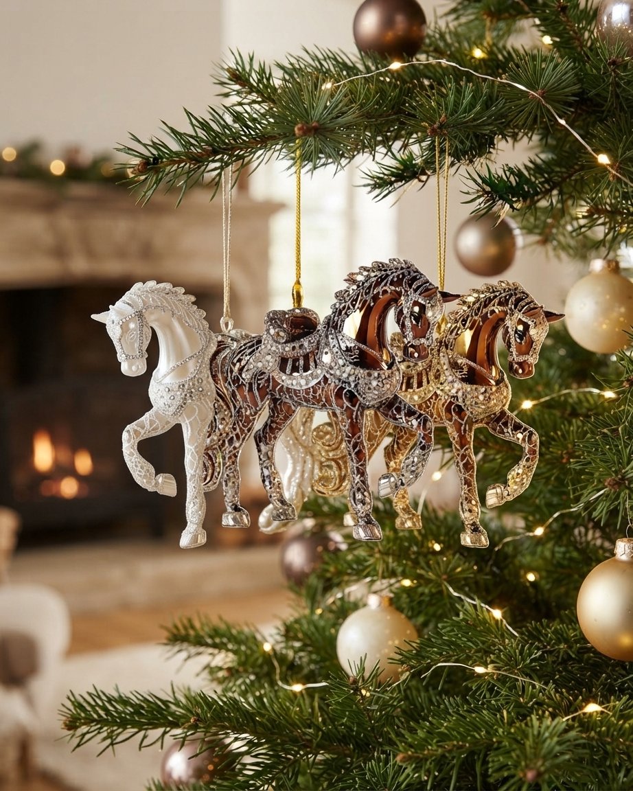 Jewelled Horse Christmas Tree Ornament
