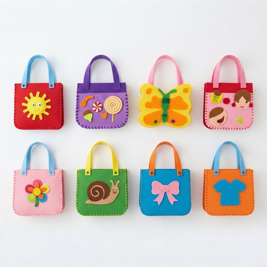 Kids Felt Bag Sewing Kit – 8 Designs