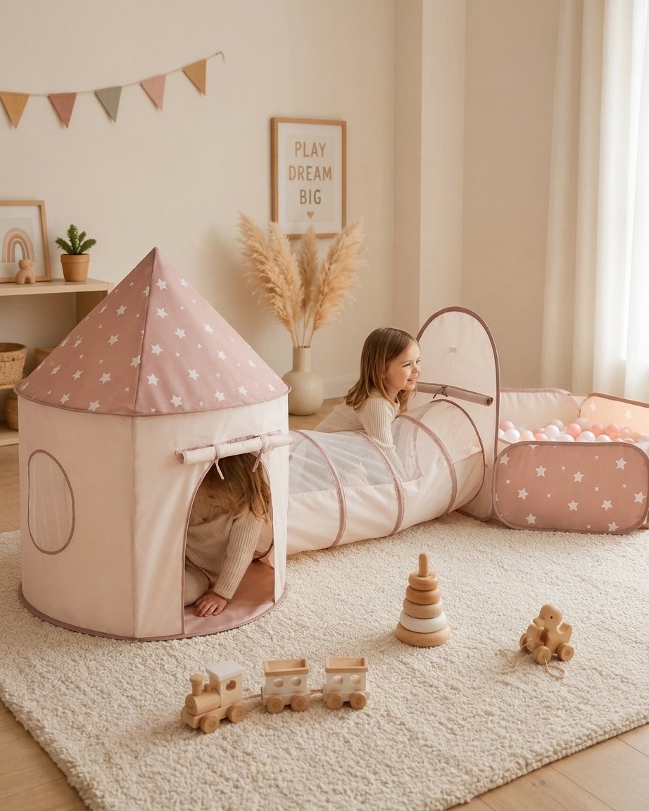 Kids Play Tent with Tunnel and Ball Pit