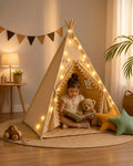 Kids Teepee Tent with Pom Pom Lights