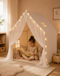 Lace Play Tent with String Lights