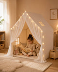 Lace Play Tent with Warm String Lights